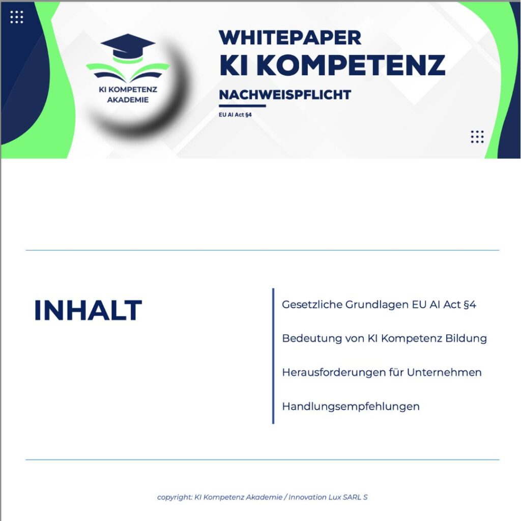 Whitepaper der KI Kompetenz Akademie zum EU AI Act KI Kompetenz Nachweispflicht ab Februar 2025